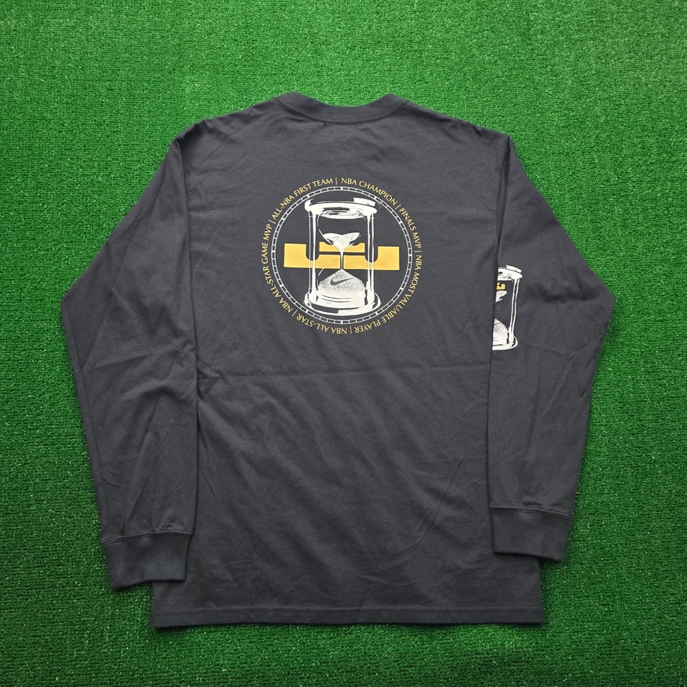 Nike Lebron James Tshirt Mens Small Black‎ Long Sleeve Graphic Father Time NBA